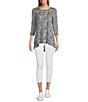 Color:Bright White - Image 3 - Petite Size Knit Jersey Love The Fit Pull-On Embroidered Hem Capri Pants