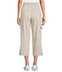 Intro Petite Size Rib Knit Pheobe Pull-On Cargo Capri Pants, Color:Sand - Image 2