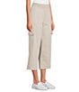 Intro Petite Size Rib Knit Pheobe Pull-On Cargo Capri Pants, Color:Sand - Image 3