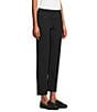 Intro Petite Size Solid Suave Knit Teri Straight Leg Tummy Control Pull-On Pants, Color:Ebony Black - Image 3