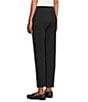Intro Petite Size Solid Suave Knit Teri Straight Leg Tummy Control Pull-On Pants, Color:Ebony Black - Image 4