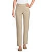 Intro Petite Size Stella Breezy Knit Slimming Comfort Waist Pull-On Ankle Pants, Color:Sand - Image 1