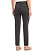 Color:Charcoal Heather - Image 2 - Petite Size Stella Double Knit Slim Straight Leg Pull-On Pants