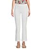 Color:Bright White - Image 1 - Petite Size The Audrey Stretch Woven Elastic Waist Pull-On Kick Flare Leg Ankle Pants