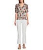 Color:Bright White - Image 3 - Petite Size The Audrey Stretch Woven Elastic Waist Pull-On Kick Flare Leg Ankle Pants