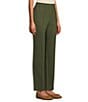 Intro Petite Size Veronica Double Knit Pintuck Straight Leg Pull-On Pants, Color:Rifle Green - Image 3