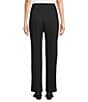 Intro Petite Size Veronica Double Knit Pintuck Straight Leg Pull-On Pants, Color:Ebony Black - Image 2