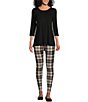 Color:New City Silver - Image 3 - Plaid Print Love the Fit Tummy Control Leggings