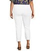 Color:Bright White - Image 2 - Plus Knit Jersey Love The Fit Pull-On Embroidered Hem Capri