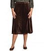 Intro Plus Size Laney Velvet Flared Midi Skirt - Image 1