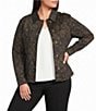 Intro Plus Size Animal Print Point Collar Long Sleeve Button Front Jacket - Image 1