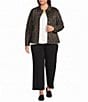 Intro Plus Size Animal Print Point Collar Long Sleeve Button Front Jacket - Image 3