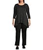 Intro Plus Size Bella Double Knit Boot Leg Pull-On Pants, Color:Ebony Black - Image 3
