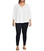 Intro Plus Size Bella Solid Double Knit Slim Her Leggings, Color:Industrial - Image 3
