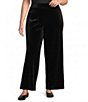 Intro Plus Size Britt Velvet Wide Leg Pull-On Pants - Image 1