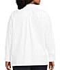 Intro Plus Size Crystal Embellished Front Long Roll-Tab Sleeve Button Front Shirt, Color:Bright White - Image 2