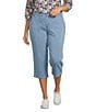 Intro Plus Size Dahlia Freedom Denim Capri Pull-On Pants - Image 1