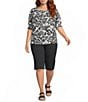 Intro Plus Size Dahlia Solid Denim Pull-On Tummy Control Skimmer Short - Image 3