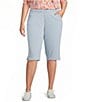 Intro Plus Size Dahlia Solid Pull-On Skimmer Denim Shorts - Image 1