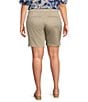 Color:Classic Khaki - Image 2 - Plus Size Daisy High Waisted Pull-On Bermuda Shorts