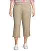 Color:Classic Khaki - Image 1 - Plus Size Daisy Pull-On Grommet Hem Straight Relaxed Capri Pants