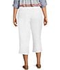 Color:Bright White - Image 2 - Plus Size Daisy Straight Leg Pull-On Denim Capri Pants