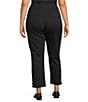 Intro Plus Size Double Knit Straight Leg Pull-On Pants, Color:Ebony Black - Image 2