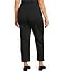 Intro Plus Size Double Knit Straight Leg Pull-On Pants, Color:Ebony Black - Image 4