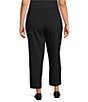 Intro Plus Size Double Knit Straight Leg Traveler Pull-On Ankle Pants, Color:Ebony Black - Image 2