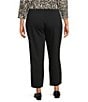 Intro Plus Size Double Knit Traveler Pull-On Wide Leg Pants, Color:Ebony Black - Image 2
