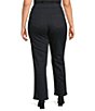 Intro Plus Size Freedom Denim Straight Leg Crystal Detail Pull-On Jeans, Color:Ebony Black/Black Crystals - Image 2