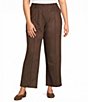 Intro Plus Size Kayla Knit Faux Suede Straight Leg Pull-On Pants - Image 1