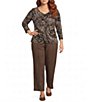 Intro Plus Size Kayla Knit Faux Suede Straight Leg Pull-On Pants - Image 3