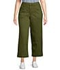 Intro Plus Size Kendall Solid Relaxed Cropped Pants, Color:Dark Olive - Image 1