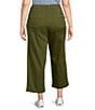 Intro Plus Size Kendall Solid Relaxed Cropped Pants, Color:Dark Olive - Image 2