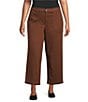 Intro Plus Size Kendall Solid Relaxed Cropped Pants, Color:Cappuccino - Image 1