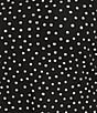 Intro Plus Size Knit Jersey Mini Polka Dot Crew Neck Elbow Puff Sleeve Top, Color:Polka Dot Black - Image 4