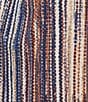 Intro Plus Size Knit Jersey Sand Abstract Stripe 3/4 Sleeve Pleated Neck Tee, Color:Sand - Image 4