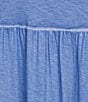 Color:Cornflower - Image 3 - Plus Size Knit Short Sleeve Tiered A-Line Midi Dress