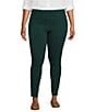 Intro Plus Size Knit Straight Leg Pull-On Tummy Control Cargo Leggings, Color:Ponderosa Pine - Image 1