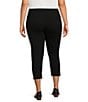 Color:Ebony Black - Image 2 - Plus Size Love The Fit Embellished Hem Knit Jersey Capri Pants