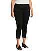 Color:Ebony Black - Image 3 - Plus Size Love The Fit Embellished Hem Knit Jersey Capri Pants