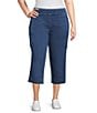 Intro Plus Size Pheobe Freedom Denim Pull-On Capri Cargo Pants, Color:Medium Wash - Image 1