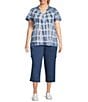 Intro Plus Size Pheobe Freedom Denim Pull-On Capri Cargo Pants, Color:Medium Wash - Image 5