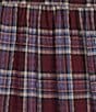 Intro Plus Size Plaid Collared Double Puff Elbow Length Sleeve Half Placket Top - Image 4