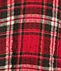 Intro Plus Size Pucker Plaid Point Collar Long Sleeve Button Front Swing Shirt, Color:Tango Red/Gold Lurex - Image 4