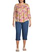 Intro Plus Size Rapture Rose Pleated Button Front Blouse - Image 3