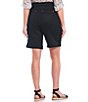 Color:Ebony Black - Image 2 - Plus Size Rose Tummy Control Pull-On Bermuda Shorts