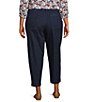 Intro Plus Size Sidney Crop Barrel Leg Denim Pants, Color:Dark Wash - Image 2