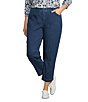 Intro Plus Size Sidney Crop Barrel Leg Denim Pants, Color:Medium Wash - Image 1